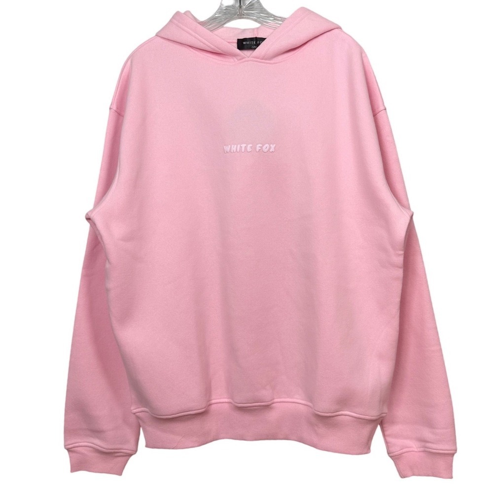 NWT White Fox Leisure Series 3.5 Oversized Hoodie Posy Pink Raised Lettering S/M